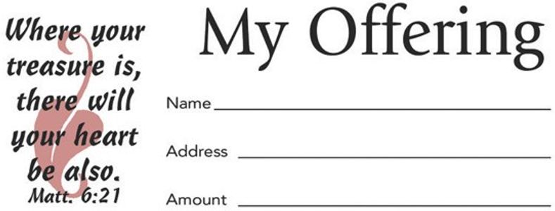 Offering Envelope: My Offering - Bill-Sized (Package of 100): Matthew 6 ...