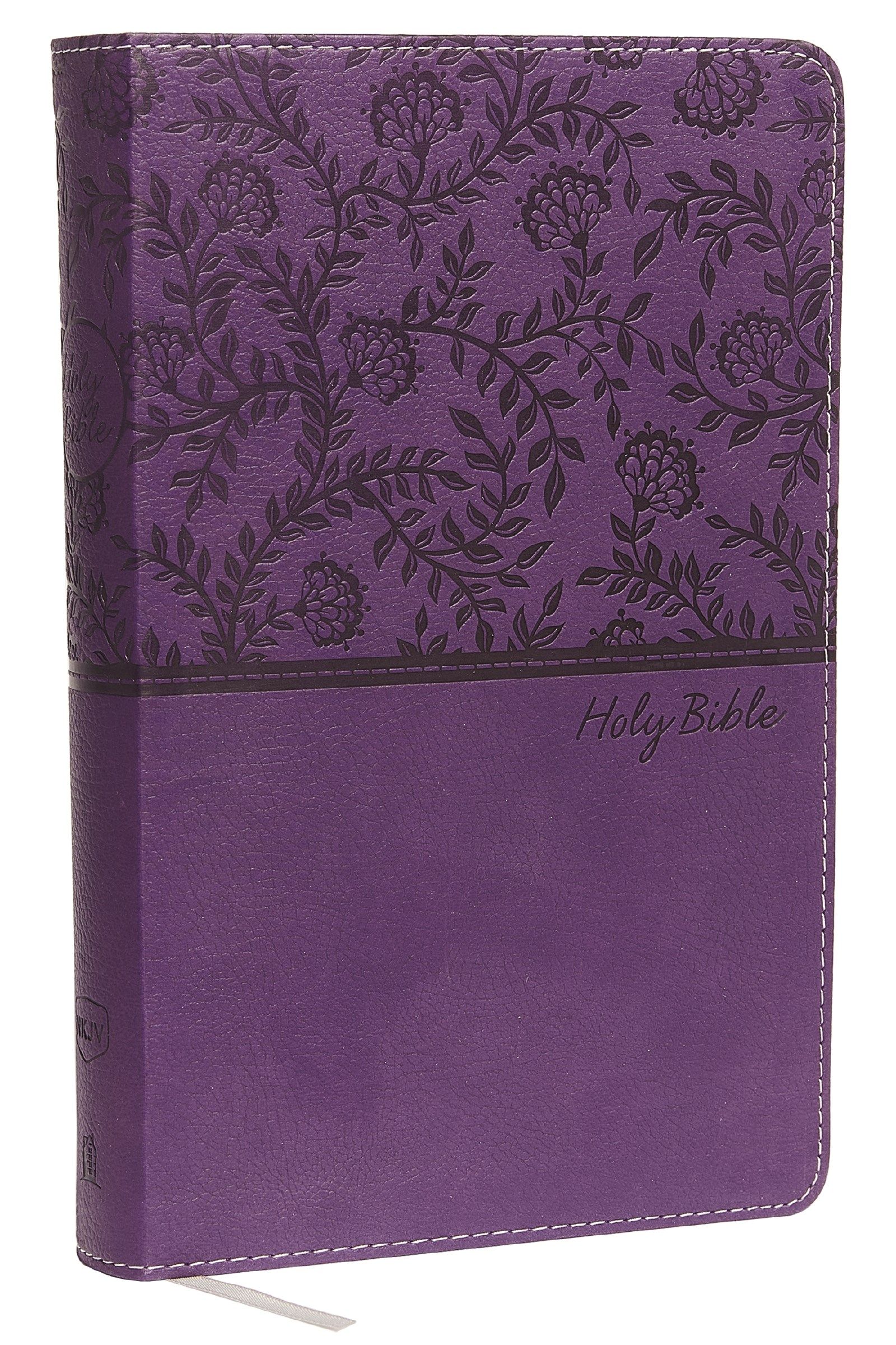 NKJV, Deluxe Gift Bible, Imitation Leather, Purple, Red Letter