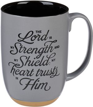 Christian Art Gifts Ceramic Coffee and Tea Mug for Men: The Lord Is My  Strength - Psalm 28:7 Inspirational Bible Verse, Gray and Black, 15 Fl. Oz.