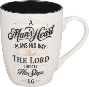 Christian Art Gifts Ceramic Coffee and Tea Mug for Men: A Man's Heart -  Proverbs 16:9 Inspirational Bible Verse, Black, 12 Oz. | Christian Book &  Gift Shop