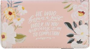 Checkbook Wallet Pink Good Work Phil. 1:6 | Divine Truth