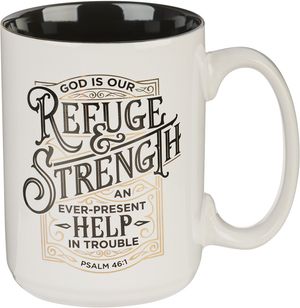 Christian Art Gifts Ceramic Coffee & Tea Mug: Refuge & Strength - Psalm  46:1 Inspirational Bible Verse, Brown, 12 Oz. | J.O.Y. Bookstore