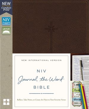 NIV, Journal the Word Bible, Imitation Leather, Brown, Red Letter 