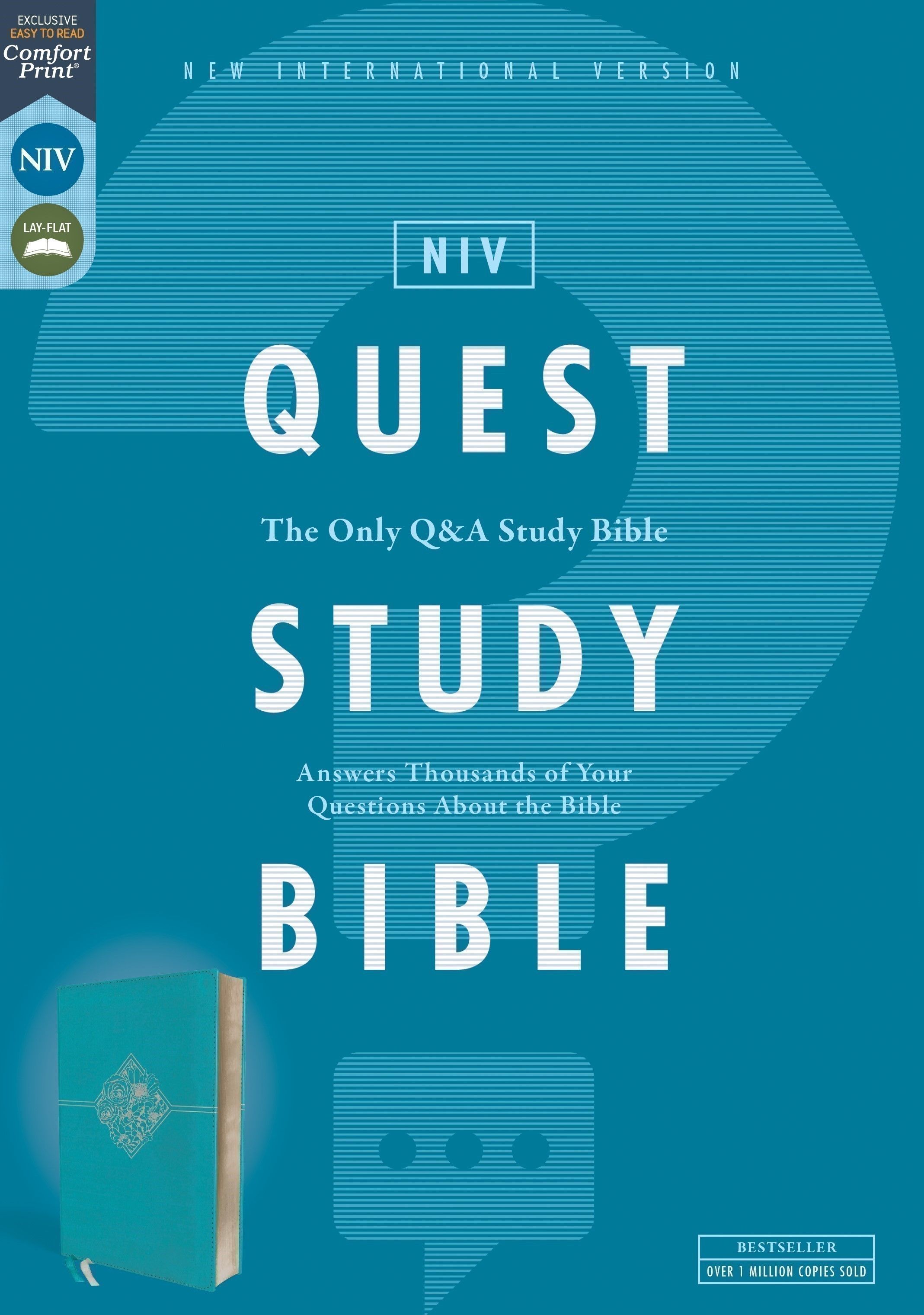 NIV, Quest Study Bible, Leathersoft, Blue, Comfort Print: The Only Q ...
