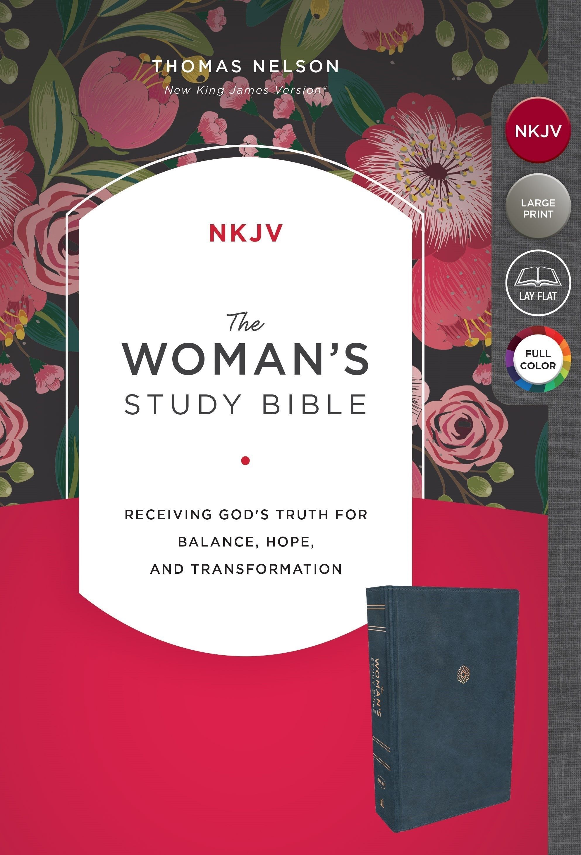 The NKJV, Woman's Study Bible, Leathersoft, Blue, Full-Color