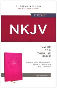 Nkjv Holy Bible, Value Ultra Thinline, Pink Leathersoft, Red Letter 