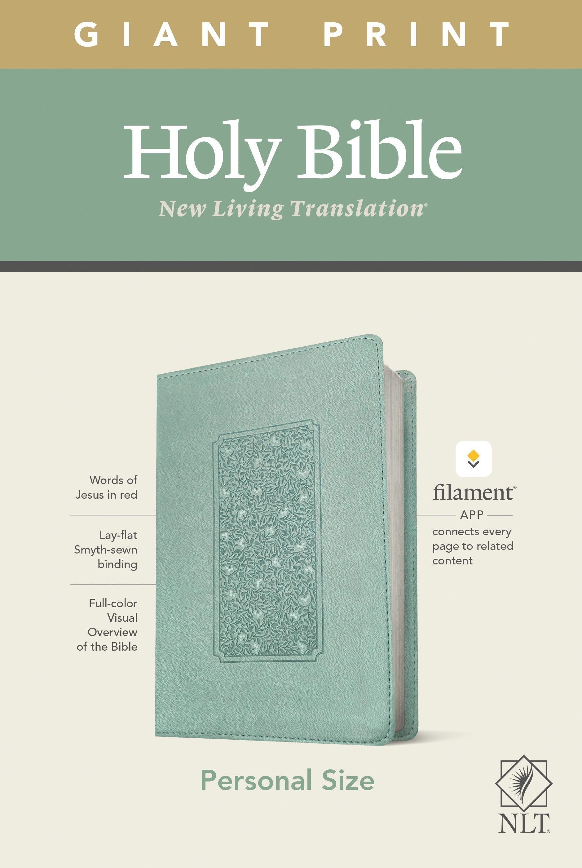 NLT Personal Size Giant Print Bible, Filament Enabled Edition (Red