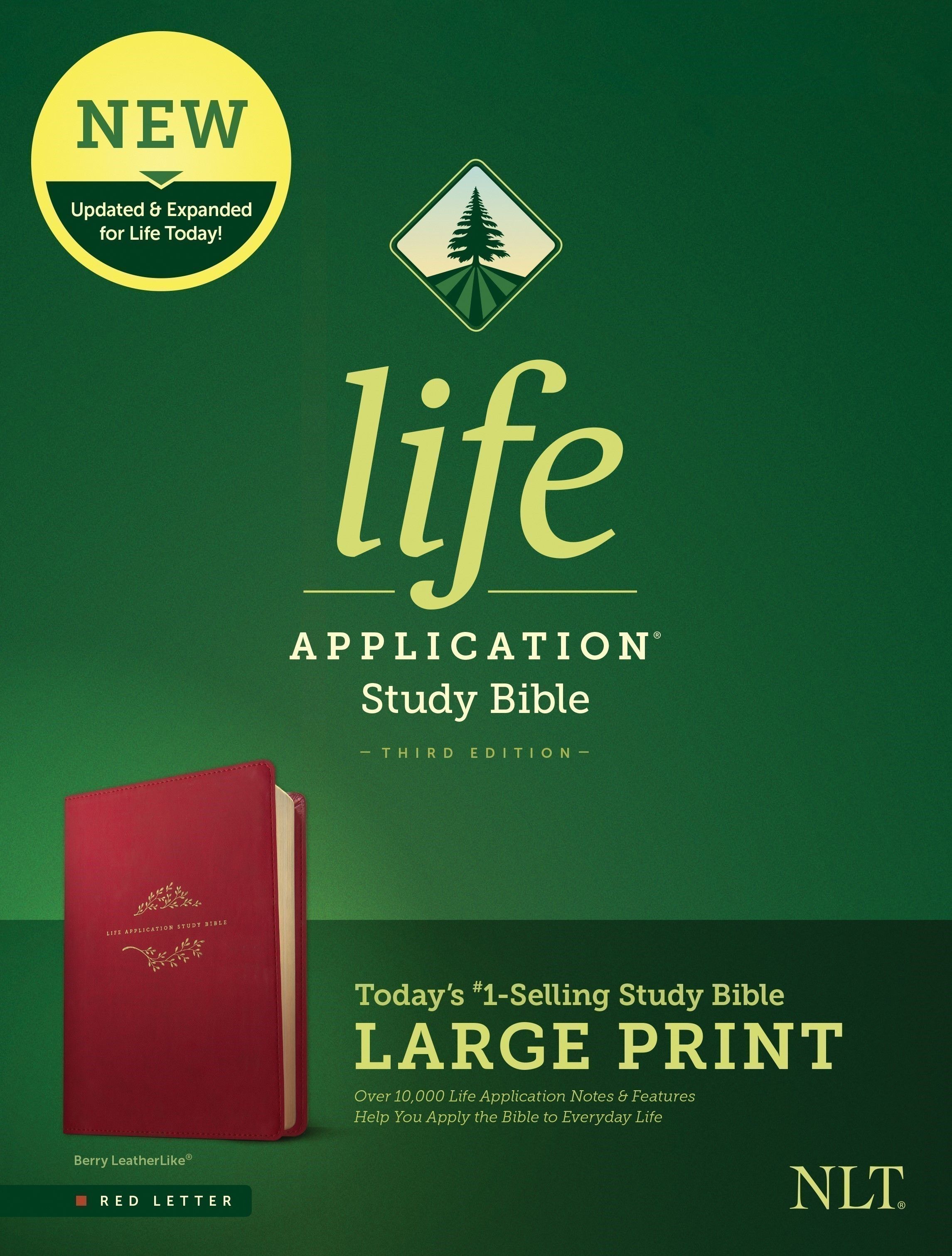 NLT Life Application Study Bible, Third Edition, Large Print (Red