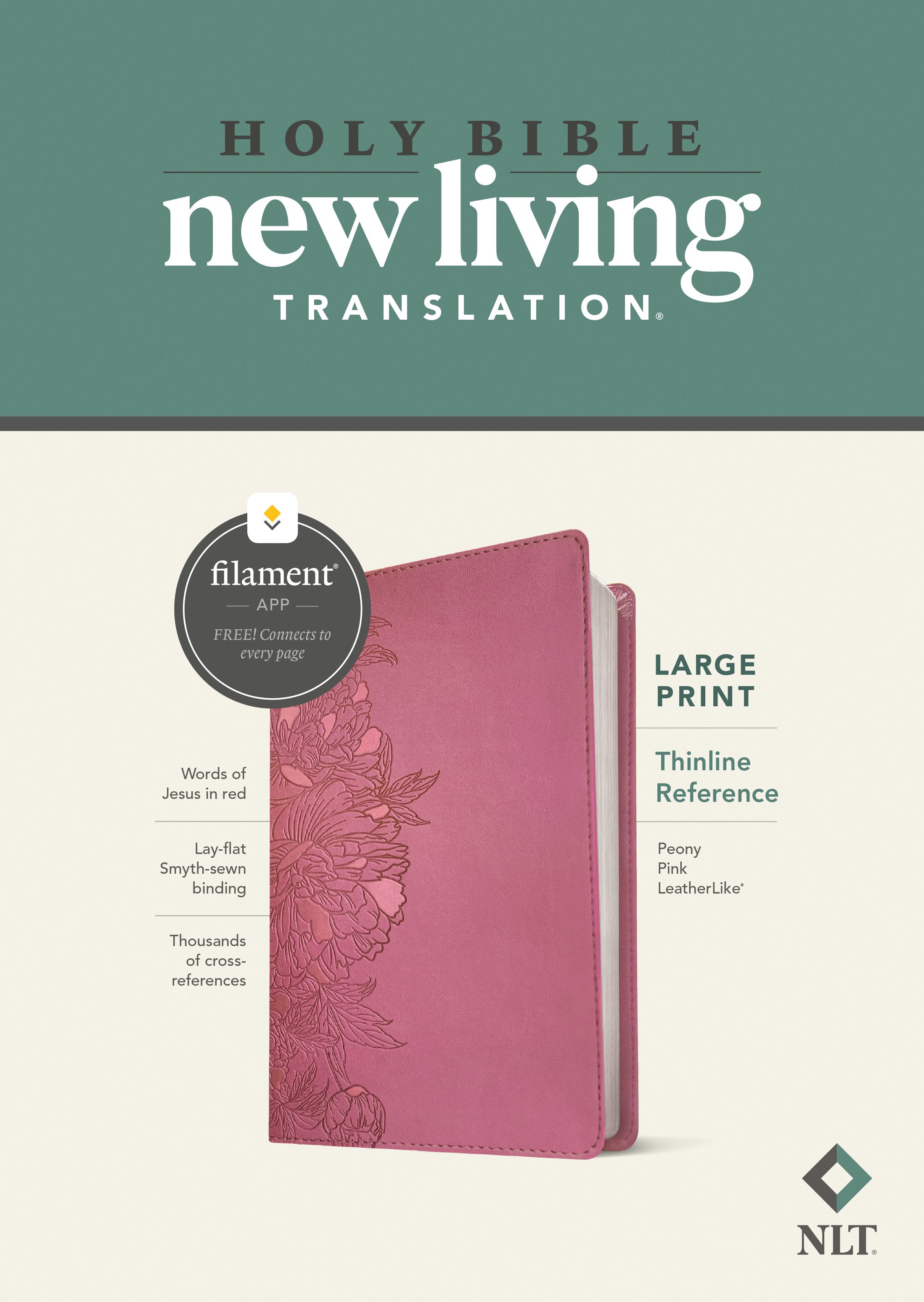 NLT Large Print Thinline Reference Bible, Filament Enabled