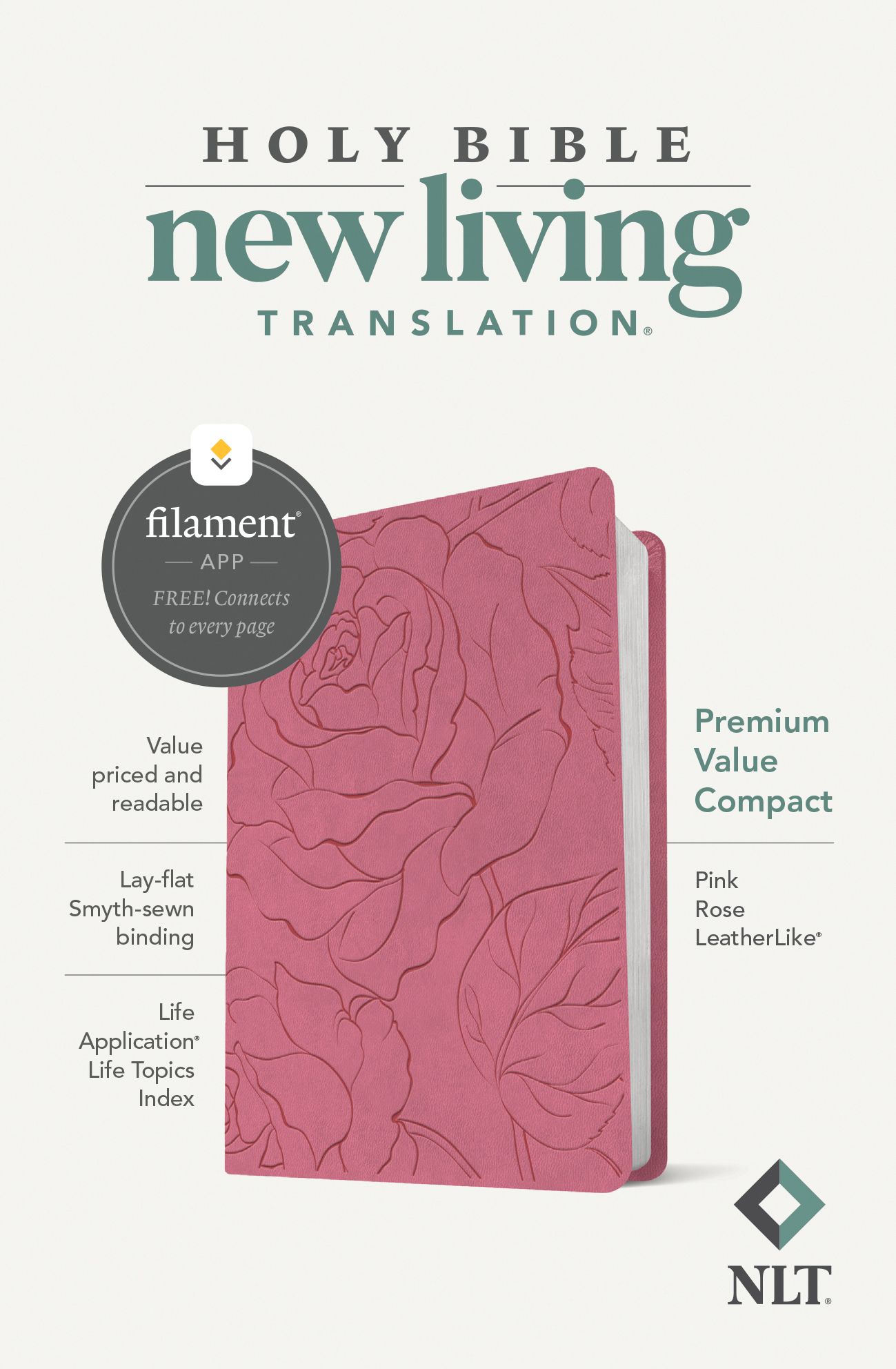 NLT Premium Value Compact Bible, Filament Enabled (Leatherlike