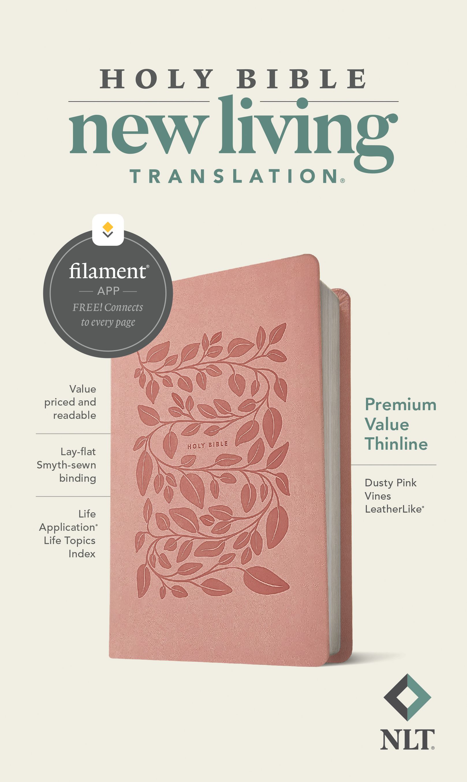 NLT Premium Value Thinline Bible, Filament Enabled (Leatherlike, Dusty ...