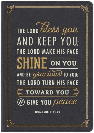 Christian Art Gifts Classic Journal Lord Bless You and Keep You Numbers  6:24-26 Bible Verse Inspirational Scripture Notebook for Men/Women, Black  Faux