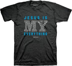 Kerusso Christian T-Shirt - 'In The Beginning Was The Word' John 1:1 Earth Design Black Cotton