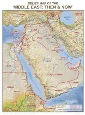 ancient middle east map with rivers