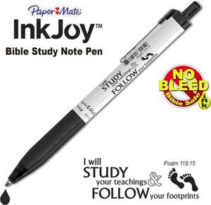 Paper Mate InkJoy Bible Study Pen-Black: I Will Study Your Teachings