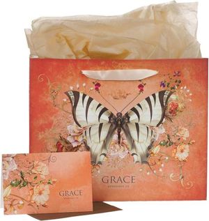 Christian Art Gifts Gift Bag Large Strength & Dignity w/Card & Tissue