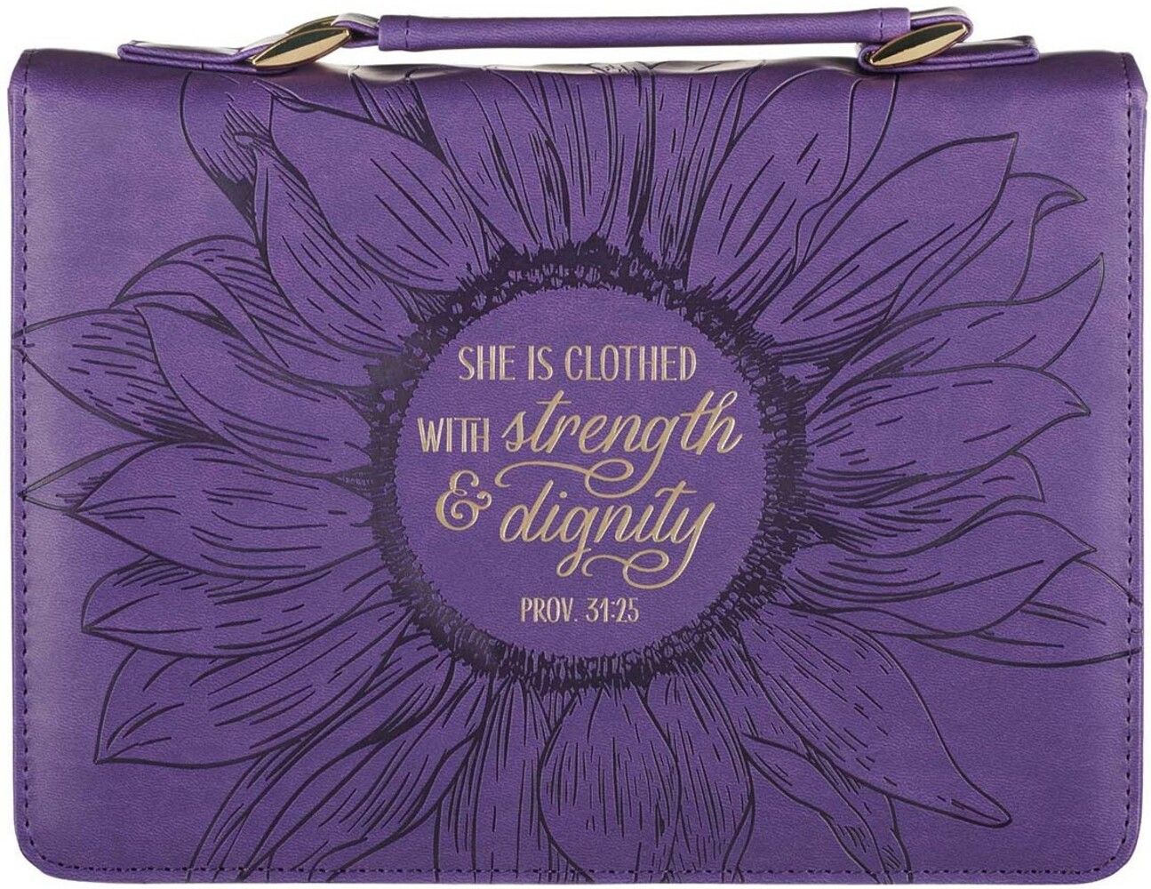 Bible Cover Medium Purple She Is Clothed Proverbs 31:25