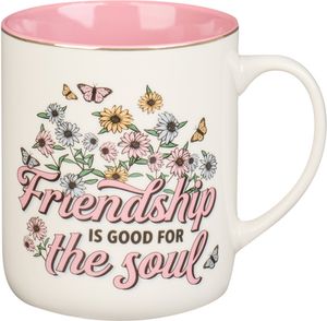 WITH LOVE Inspirational Coffee Mug for Women, It is Well with My Soul,  Blue/Cream Medium Ceramic Drinking Cup 12oz.
