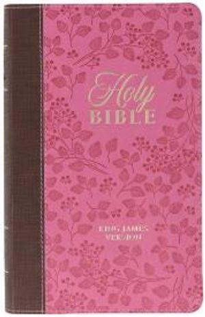 KJV Holy Bible, Giant Print Full-size Faux Leather Red Letter Edition -  Thumb Index & Ribbon Marker, King James Version, Pink