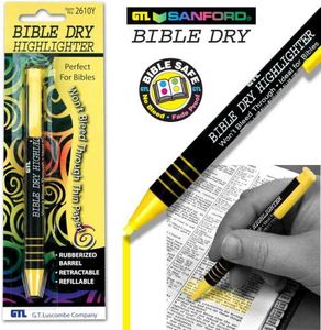 Shop the Word: Highlighter-Bible Dry-Yellow (Carded) (Bx/6) -  (0634989261253) : Gift