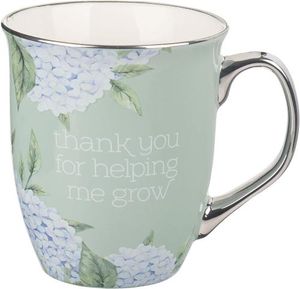 WITH LOVE Inspirational Coffee Mug for Women, It is Well with My Soul,  Blue/Cream Medium Ceramic Drinking Cup 12oz.