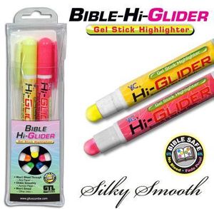 Bible-Hi-Glider Gel Stick: Hangable 2 Pack Yellow/Pink