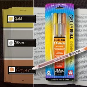 Sakura Gelly Roll Pens Metallic, 3 pk (Gold, Silver, Copper