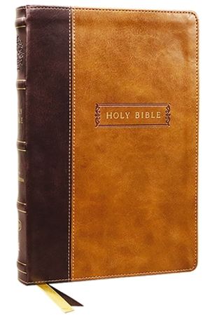 KJV Holy Bible with Apocrypha and 73,000 Center-Column Cross References,  Brown Leathersoft, Red Letter, Comfort Print (Thumb Indexed): King James  Vers